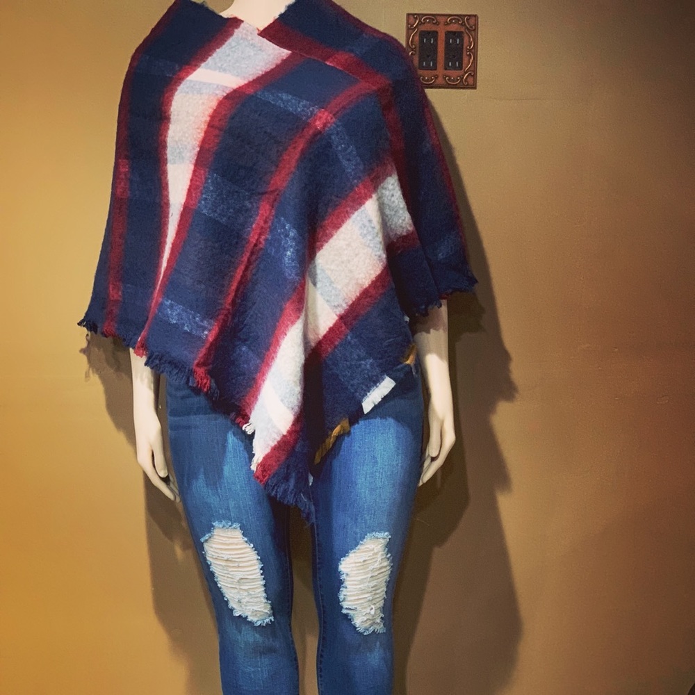 Plaid Poncho